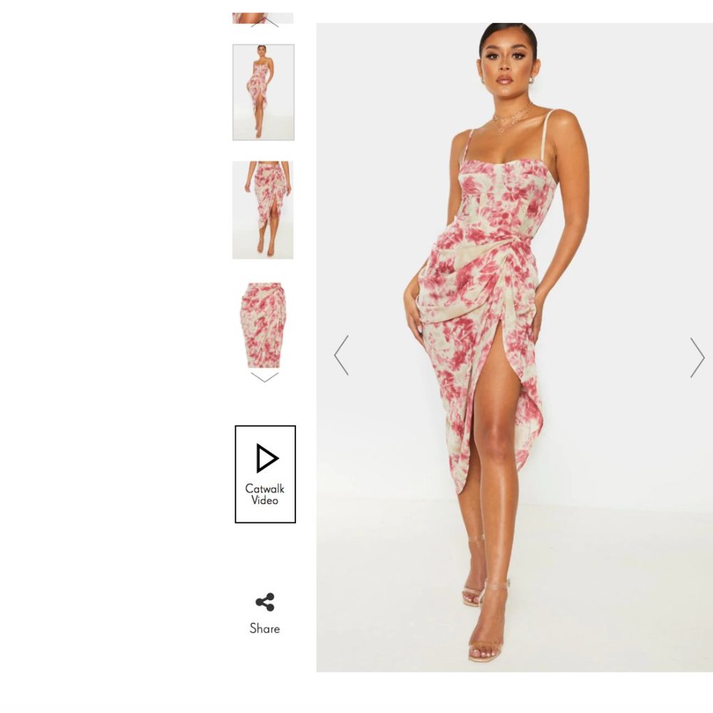 FUCHSIA TIE DYE PRINT STRUCTURED CORSET TOP